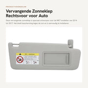 Sostituzione Parabola Solare Destra per Golf MK7 2014-2017 - Materiale ABS Grigio - Codice Articolo 5GG010029 - Tessuto Leggero - Montaggio Facile