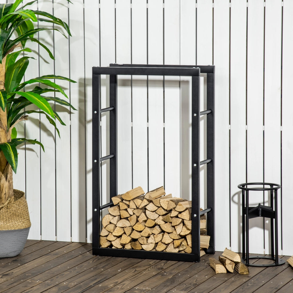 Porta Legna da Camino ¨C zephmum ¨C 60x25x100 cm Metallo Nero