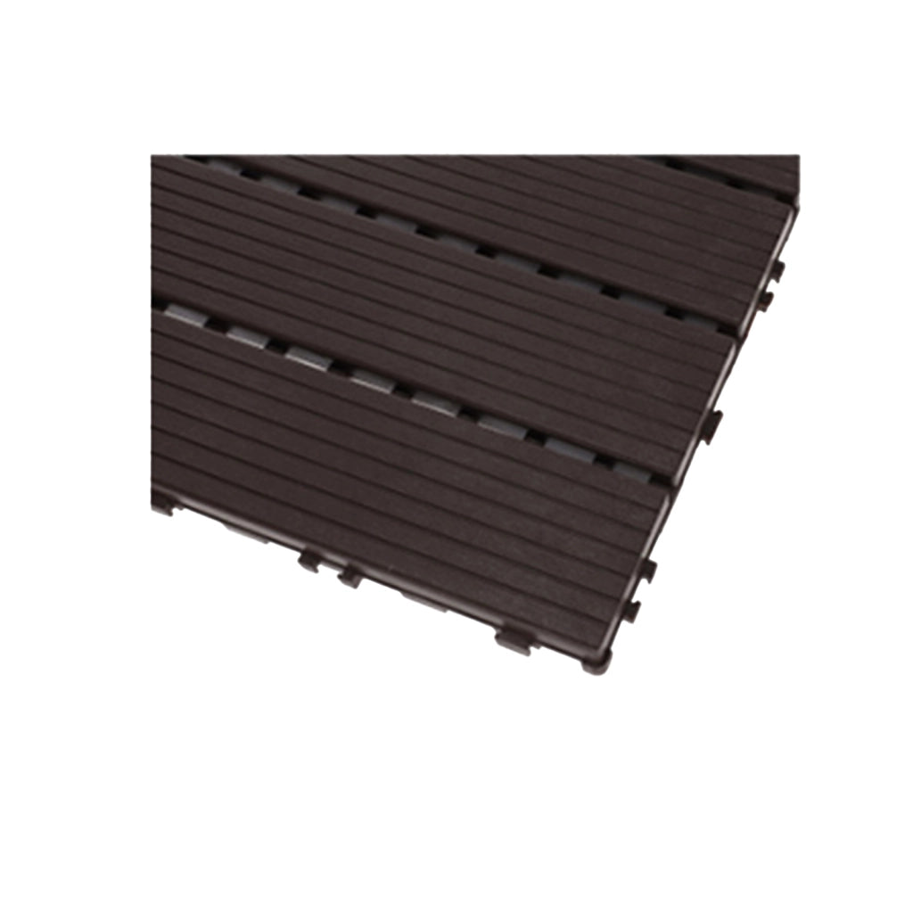 10 Pezzi Piastrelle Plastica Giardino 30x30x2cm Pavimento Esterno PVC Nero Caffè