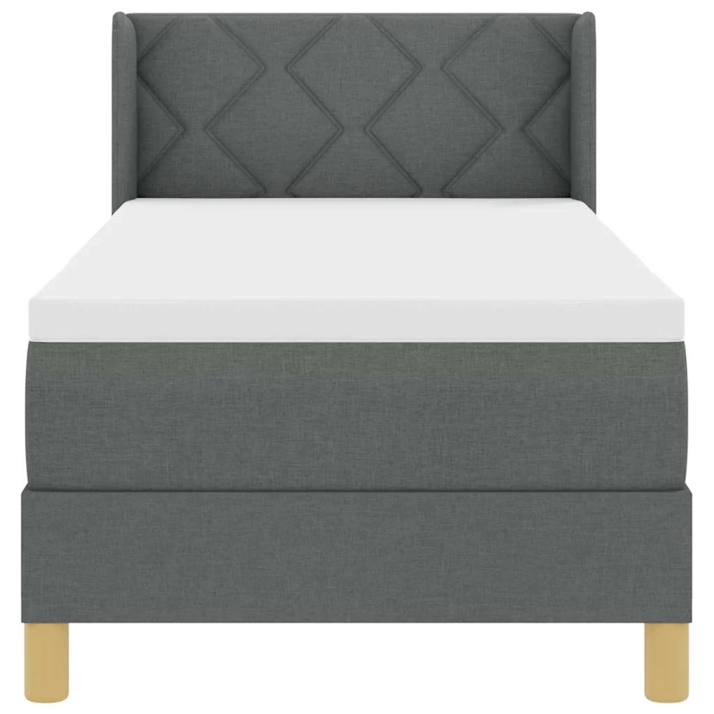 Letto a molle con materasso Grigio scuro 200 x 80 cm Tessuto 3341322
