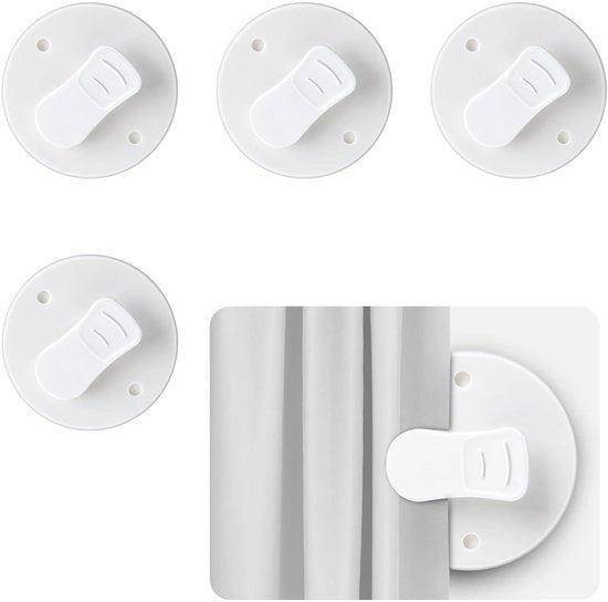 Clip per docciaschermo 4 pezzi - Autoadesivo - Protezione dalla pioggia - Impermeabile - Materiale plastico/metallo - 5 pollici / 12,7 cm - Clip per docciaschermo