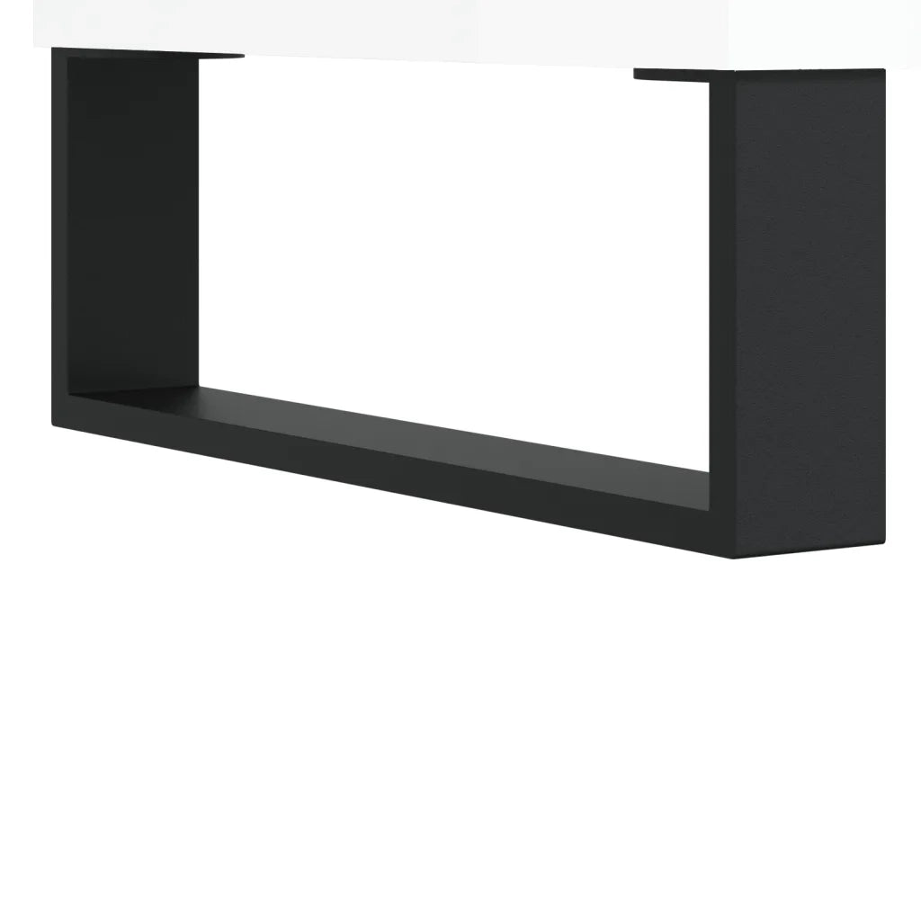 Mobile Porta TV Bianco Lucido 150x36x30 cm in Legno Multistrato 829174