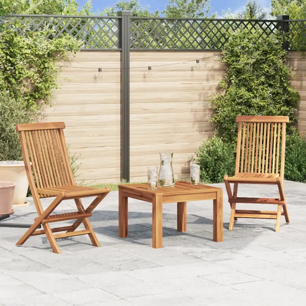Sedie da Giardino Pieghevoli 2 pz | Sedie da Esterno in Legno Massello di Teak