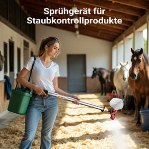 Spruzzatore a batteria MicroULV+ per depolverizzazione scuderia, 3 ugelli, angolo di spruzzo regolabile, Nebulizzatore a batteria max 20 ore