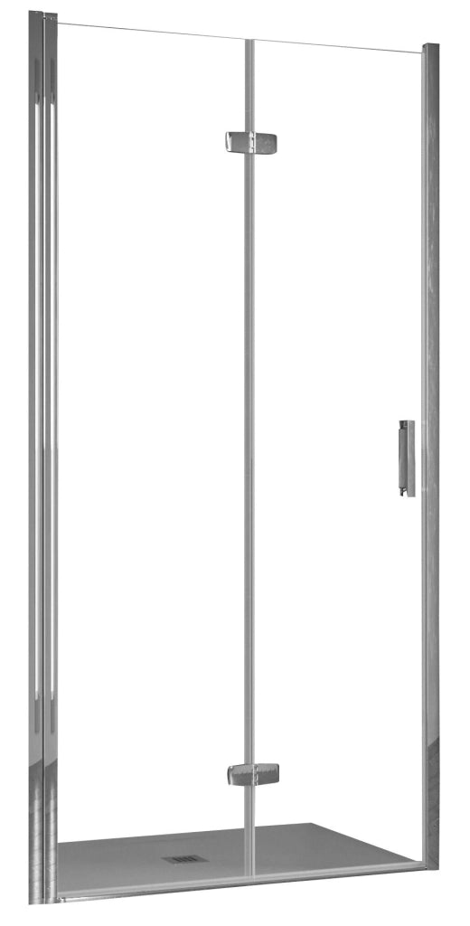 Porta Parete Doccia 80 cm 1 Anta a Libro in Cristallo Trasparente 6mm H195 Bonussi Fiona