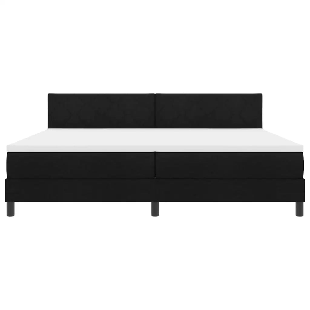 Letto a molle con materasso con led Nero 200 x 200 cm Tessuto 3342312