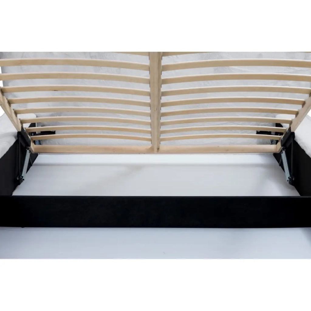 Letto contenitore ORLANE – Bianco Nuvola Polare – 160x200 cm – Rete sollevabile – Design di alta gamma