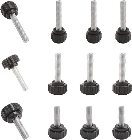 Set di Viti a Doppia Testa Premium - 12-25mm - Acciaio di Carbone - Macchine - Cassetti di Stoccaggio - Diversi Diametri