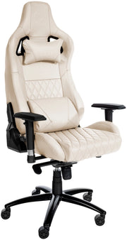 Sedia da ufficio Keren in pelle vera crema