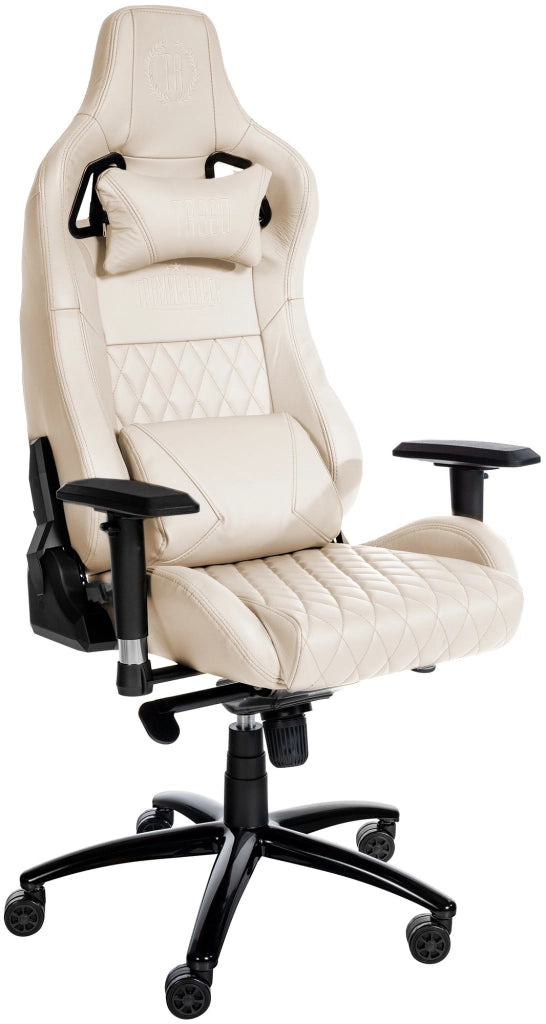 Sedia da ufficio Keren in pelle vera crema