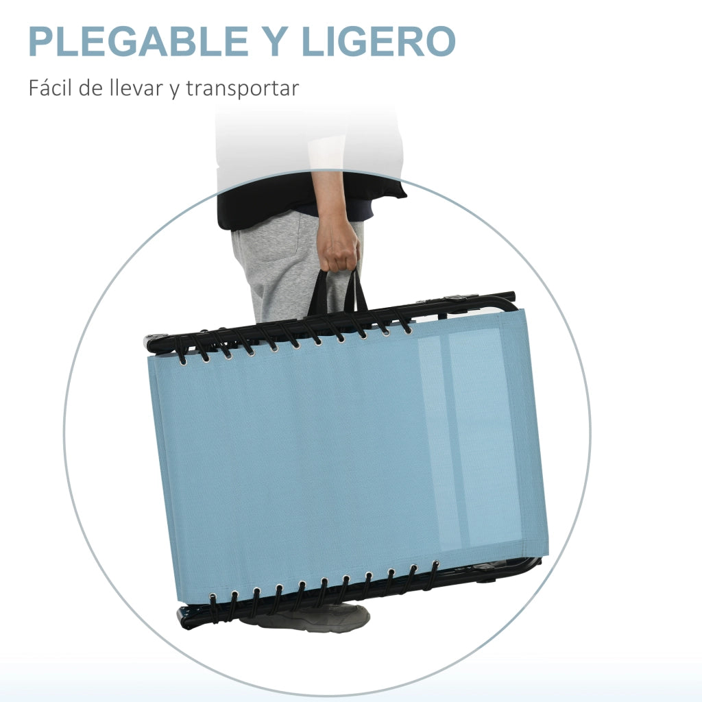 Tumbona Pieghevole con Poggiatesta ¨C zephmum ¨C Grigio 189x58x30 cm