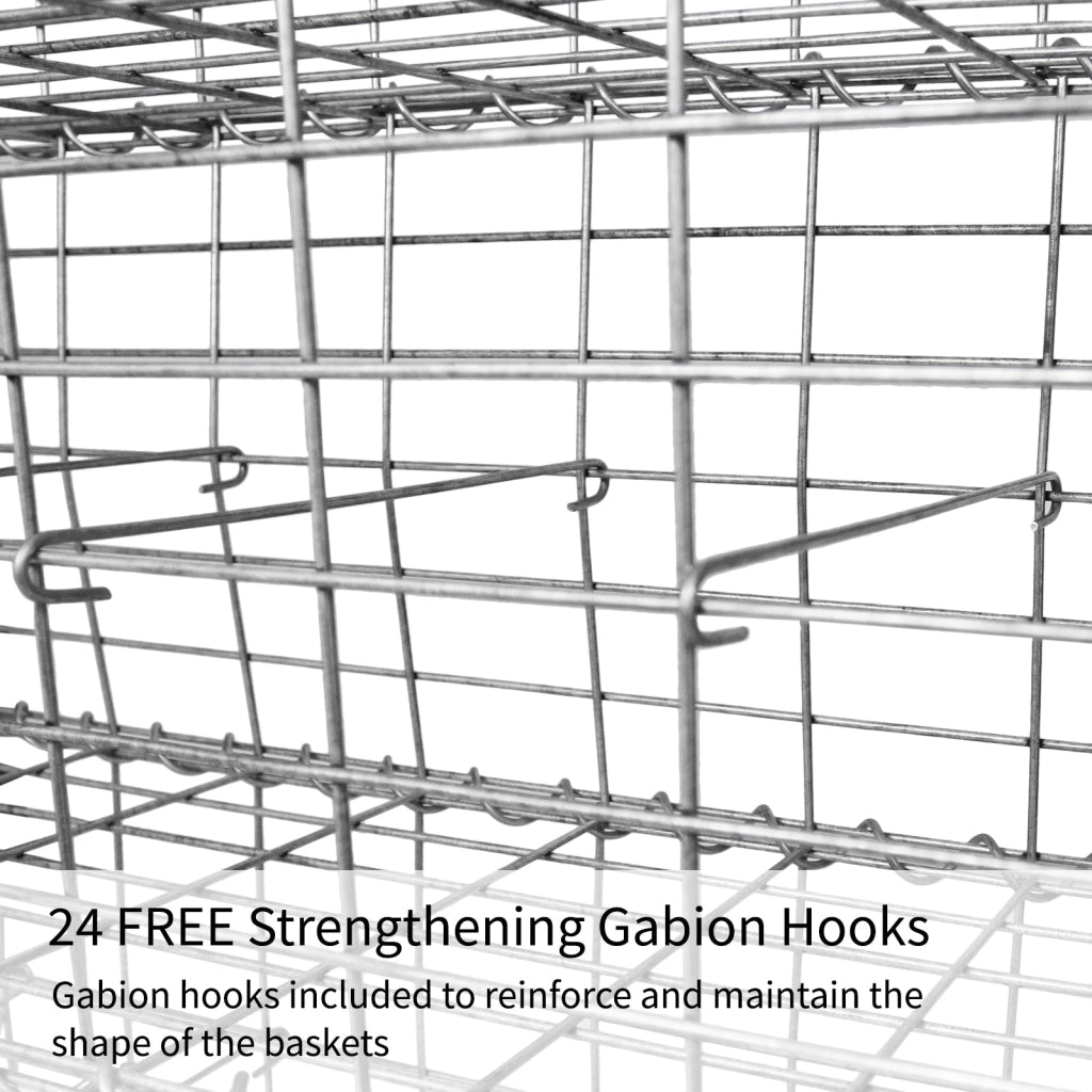 Set 6 Gabbioni da Giardino 100x30x50 cm per Sassi e Legna