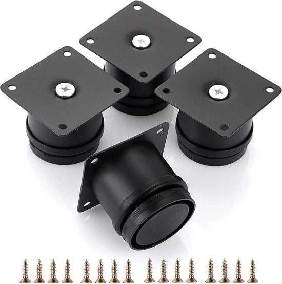 Piedini in acciaio inossidabile per mobili - sostegni metallici per cassetti - set da 4 - nero