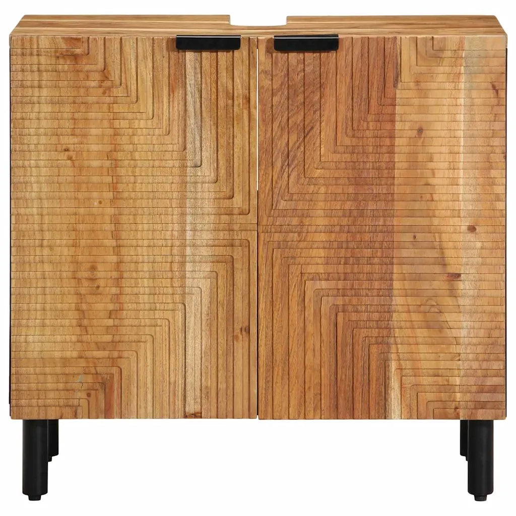 Armadio per Lavabo da Bagno con porta Legno di Acacia Massello 4017775