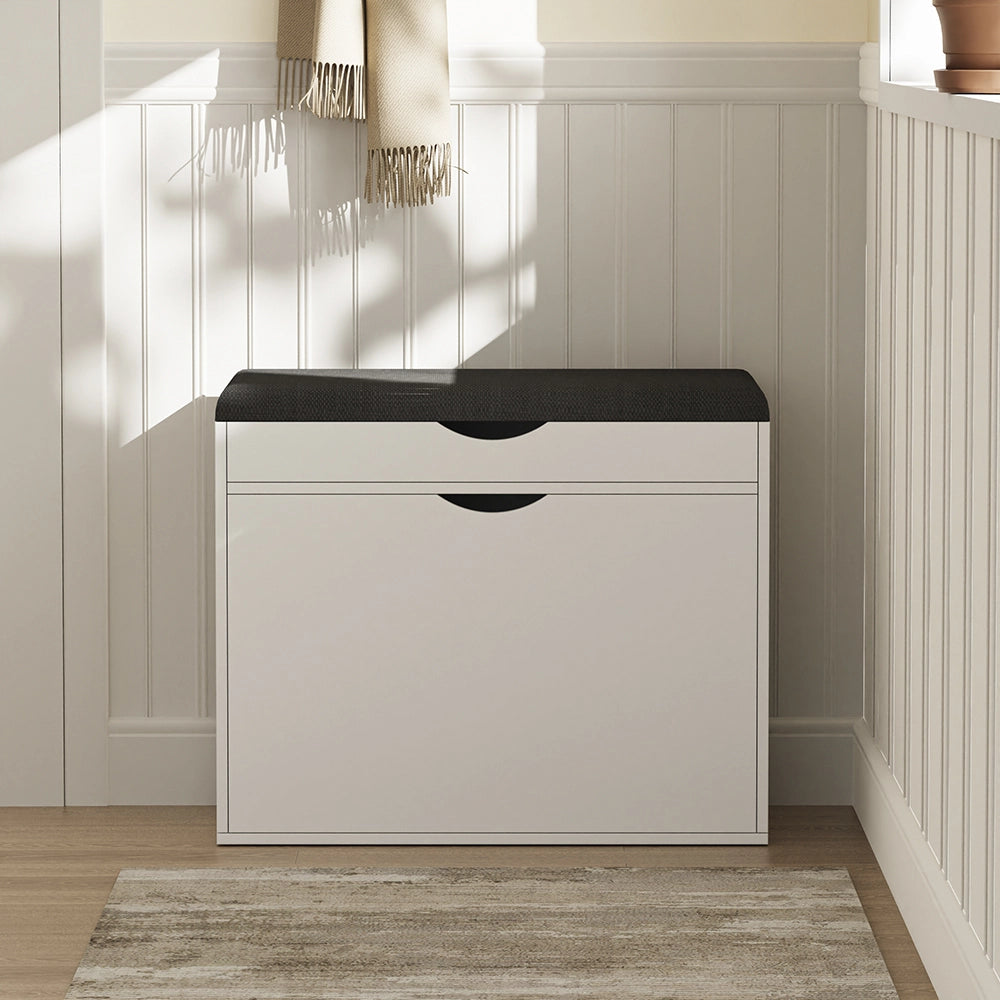 Vicco Panca scarpiera da ingresso Bianco 60 x 51 cm con 2 scomparti