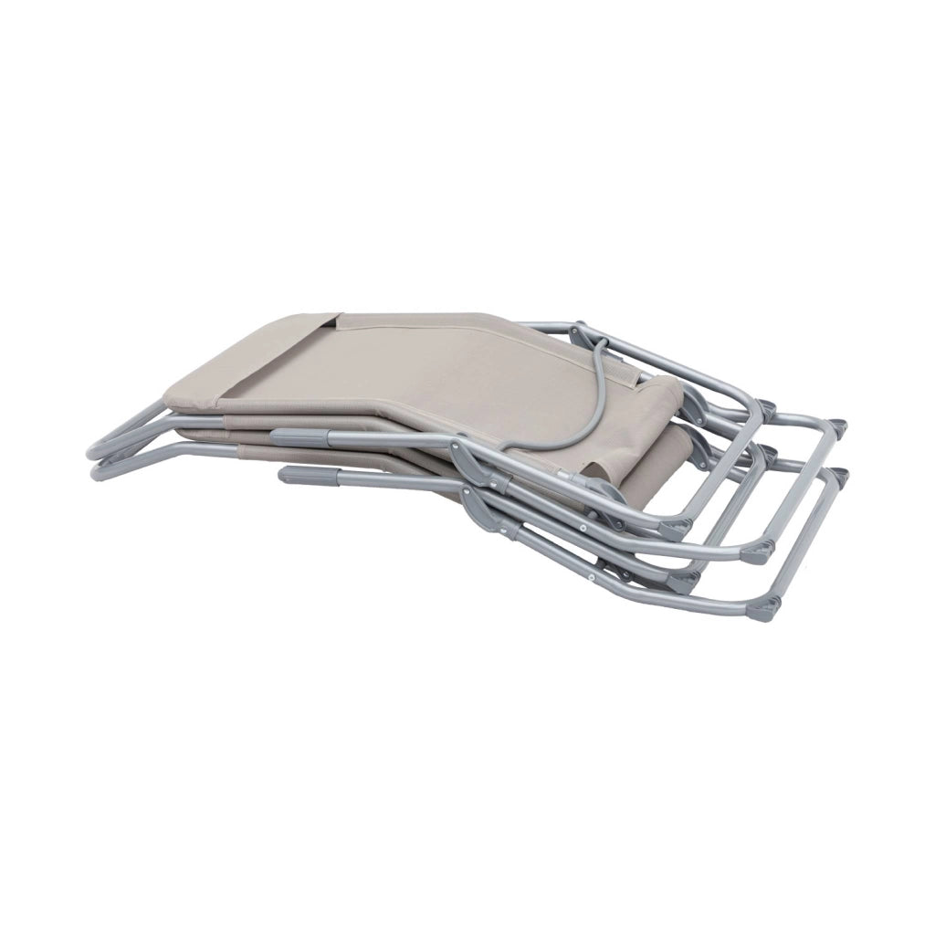 Set 2 lettini prendisole in textilene multiposizione, grigio bruno