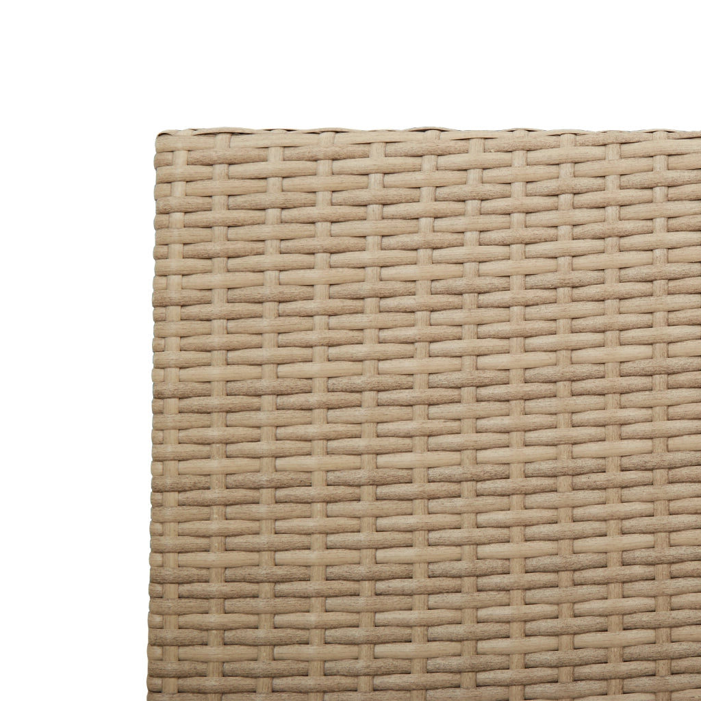Sedia da Giardino Impilabile con Cuscini 2 pz Beige in Poli Rattan