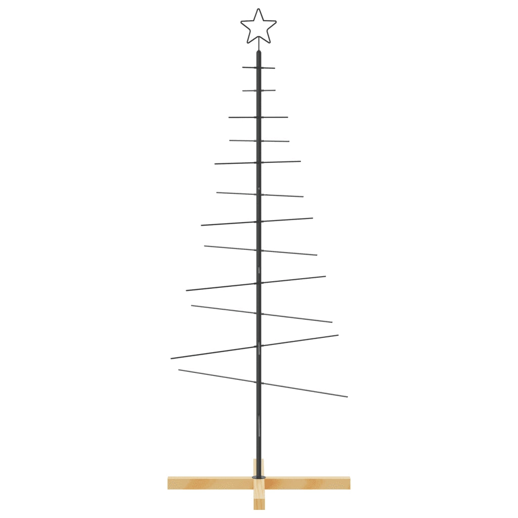 Albero di Natale in Metallo con Base in Legno Nero 150 cmcod mxl 122421