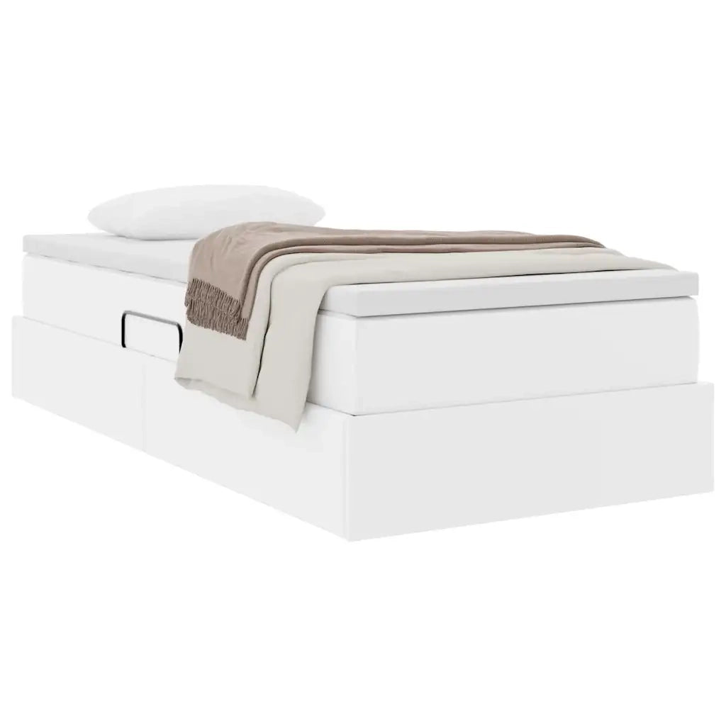 Letto con contenitore e materasso Bianco 100 x 200 cm