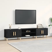 Mobile TV  Nero Rovere 180x31,5x40 cm Legno ingegnerizzato