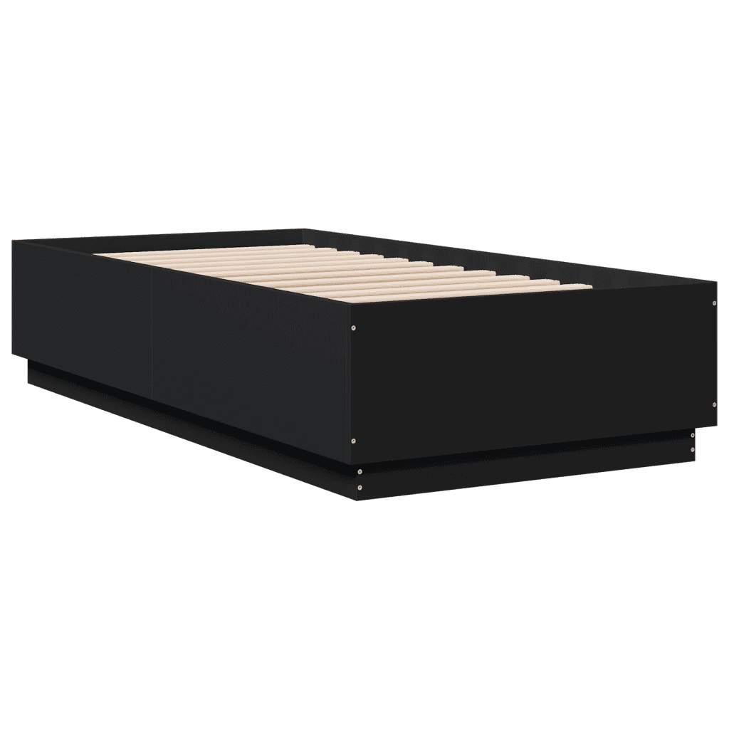 Giroletto-Struttura Letto Nero 90x190 cm in Legno Multistrato 254207
