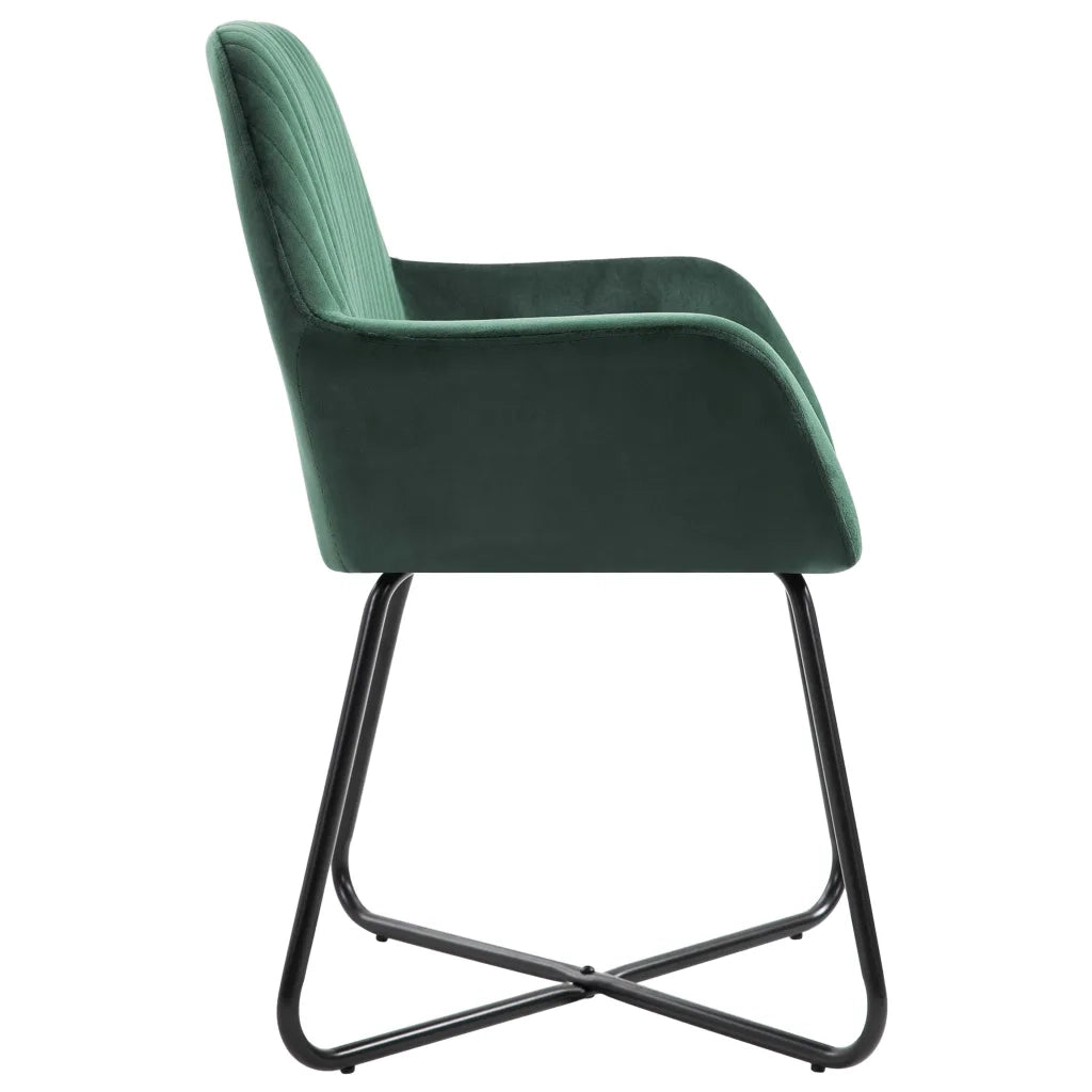 Sedie da Pranzo 2 pz Verdi in Velluto cod mxl 31463