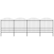 Recinzione da Giardino con Punta a Lancia in Acciaio 671x200 cm Nero 277751