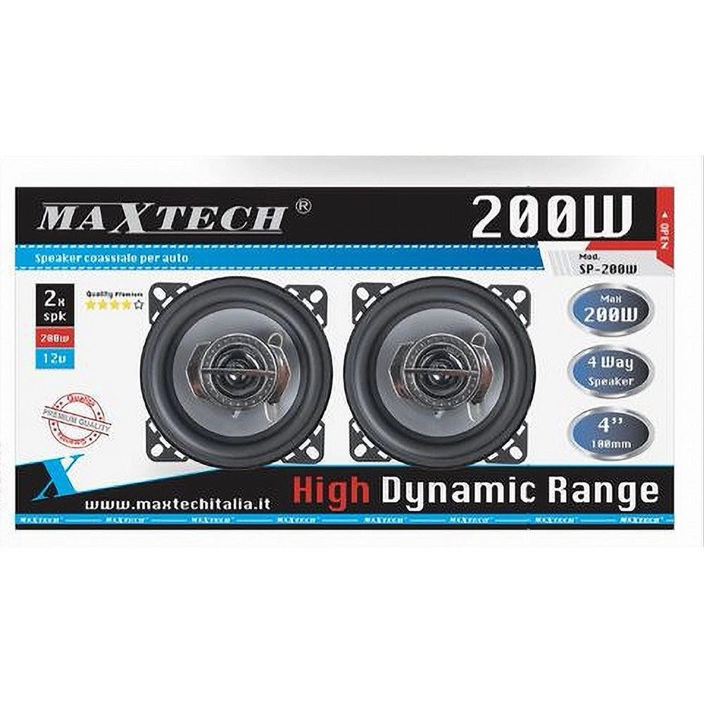 Trade Shop - Casse Per Auto 200w Audio Volume Speaker Coassiale Musica 4 Vie Maxtech Sp-200w -