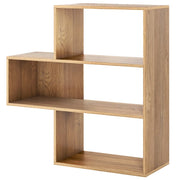 Libreria convessa 29,5 x 84 x 83,5 cm 3 pratici ripiani stile moderno legno ingegnerizzato naturale 20_0010658