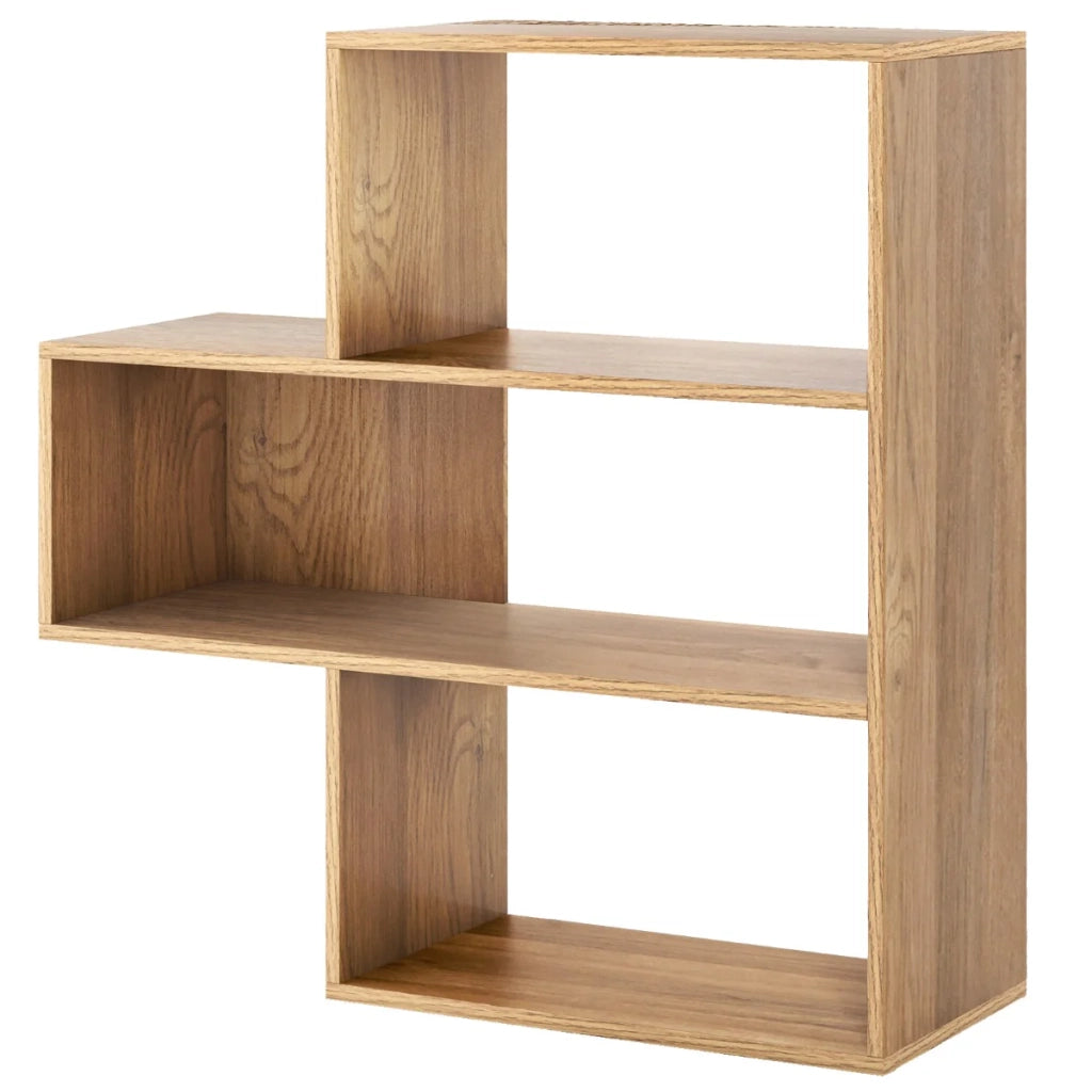 Libreria convessa 29,5 x 84 x 83,5 cm 3 pratici ripiani stile moderno legno ingegnerizzato naturale 20_0010658