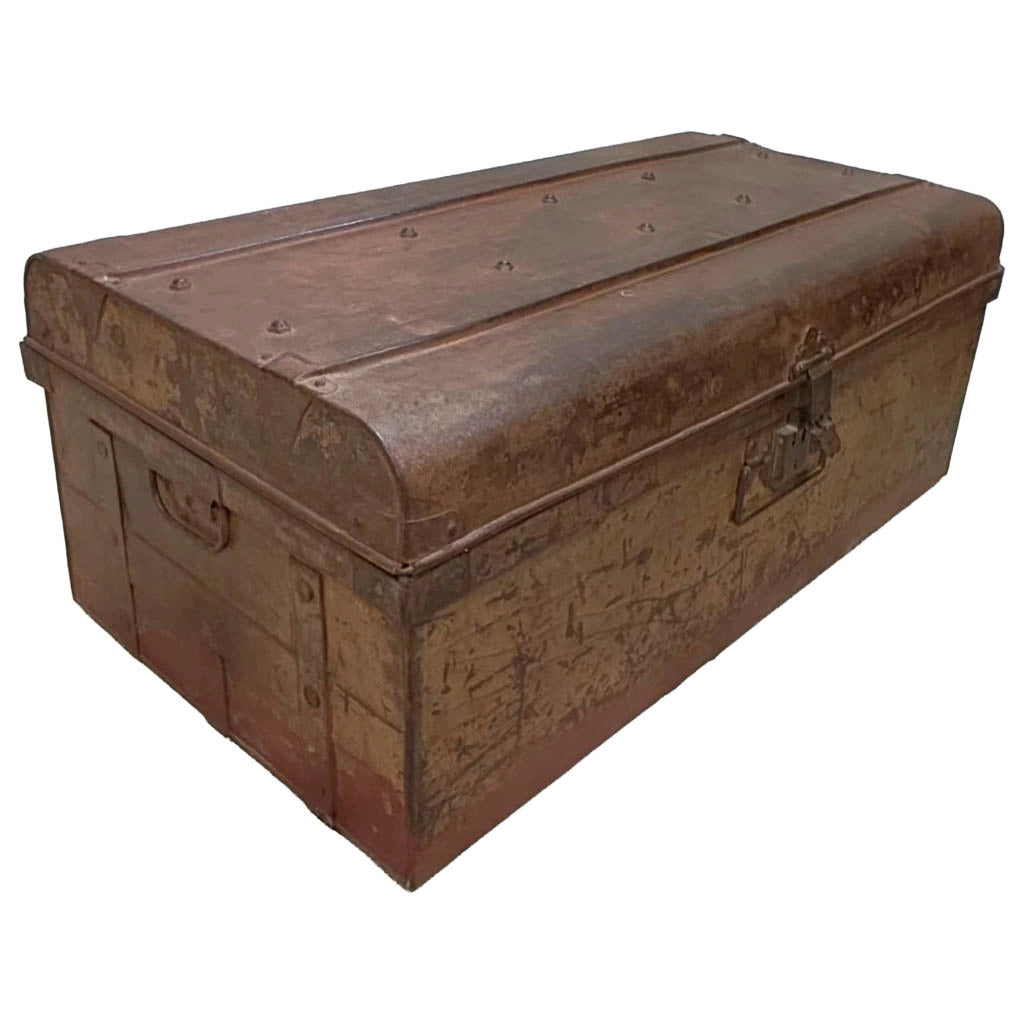Valigia artigianale in metallo, 67x37x25h cm