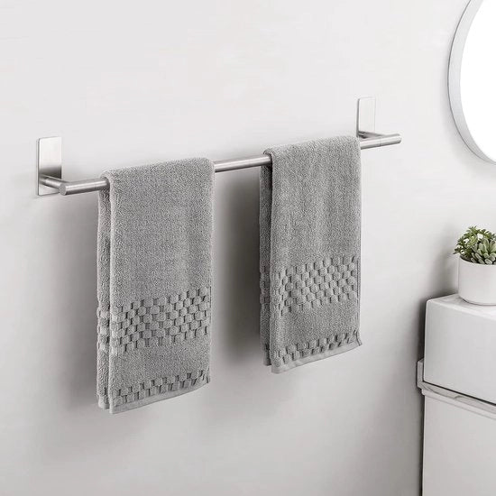 Maniglione autoadesivo 76 cm - fissaggio alla parete - senza perforatore - lunghezza extra - acciaio inossidabile - finitura liscia
