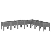 Fioriera rialzata per piante fiori e terrazze con gambe grigio chiaro 200 x 160 x 42 cm PP grigio 02_0038175