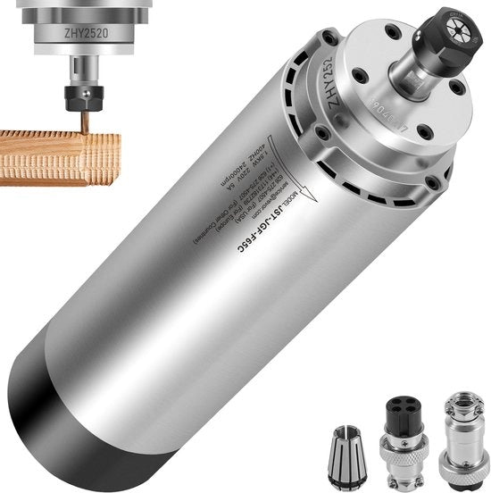 Motore elettrico a spillo aereodinamico 1,5 kW 2220 V per applicazioni CNC, fresatura e taglio libero.