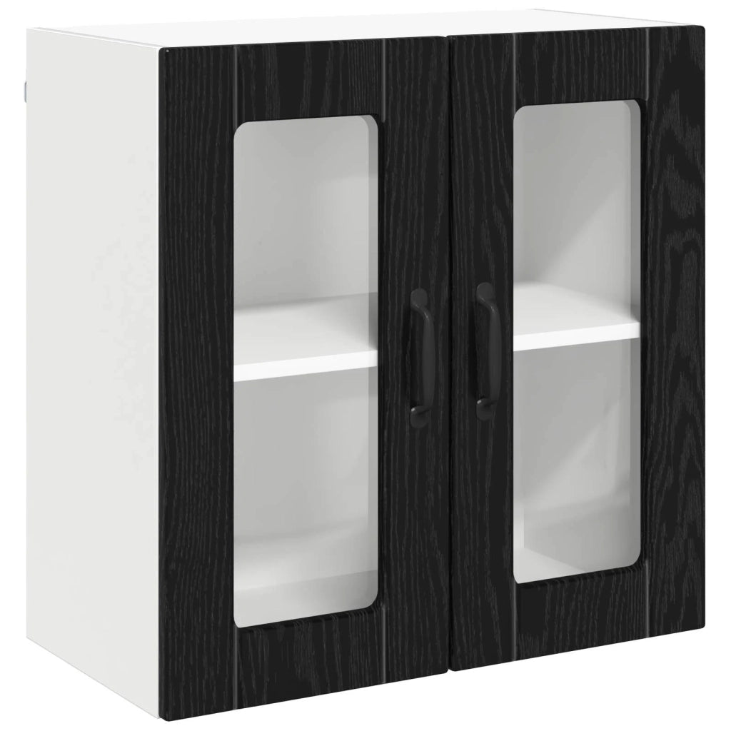 Mobile in vetro da parete LUCCA Rovere Nero 60 x 31 x 60 cm 8003823