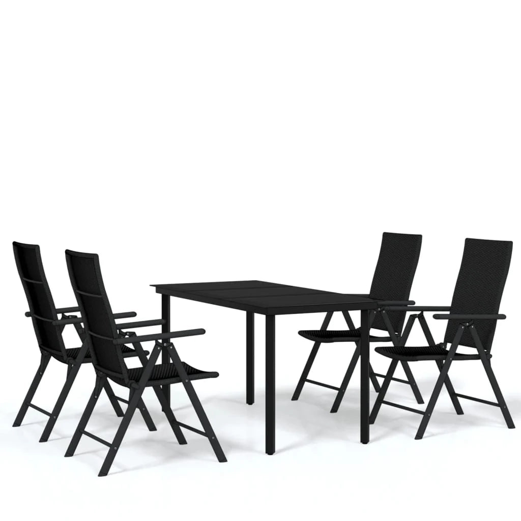Set da pranzo da giardino nero da 5 pezzi 02_0013840