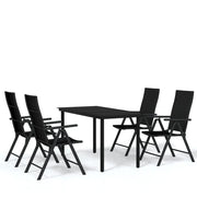 Set da pranzo da giardino nero da 5 pezzi 02_0013840