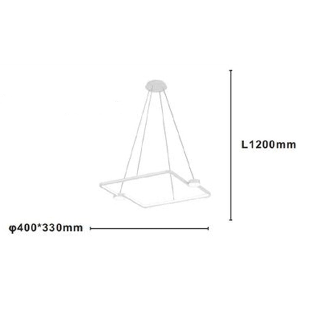 Trade Shop - Lampadario A Sospensione Led 30w Quadrato Con Telecomando Design Moderno Bianco 71163 -