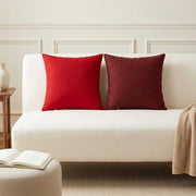 Cuscino con cuscino HEERLEN 6 pz Rosso Vino Tessuto 924136
