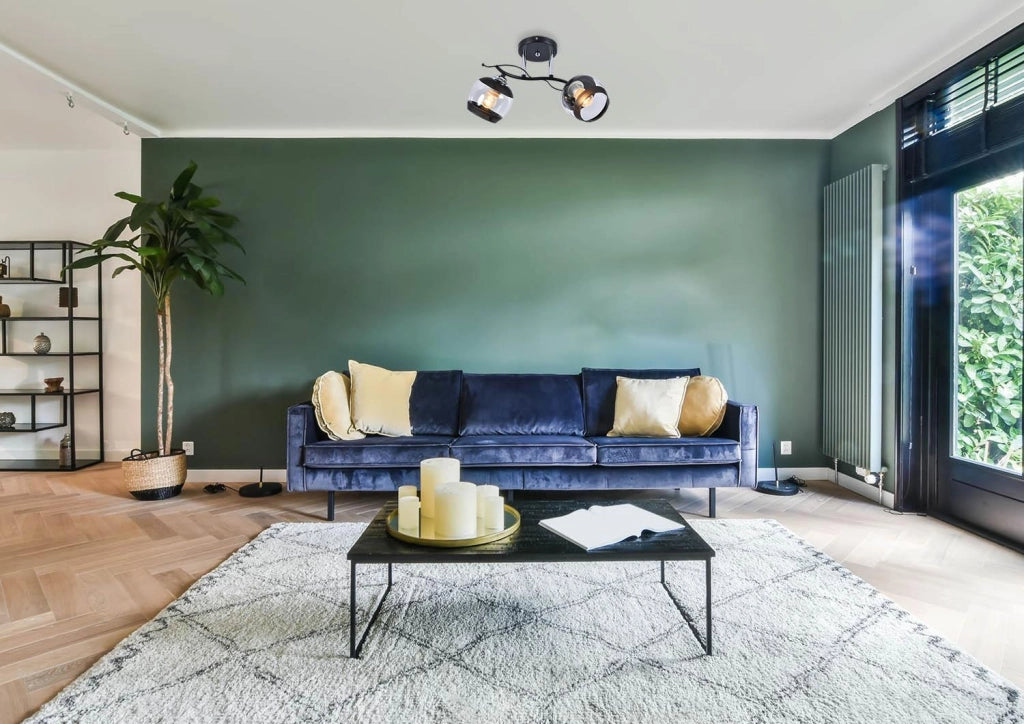 Lampadario Alemria Lampex 2 luci vetro nero cromo E27