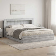 Struttura del letto con stoccaggio e testata Sonoma grigio 3434066