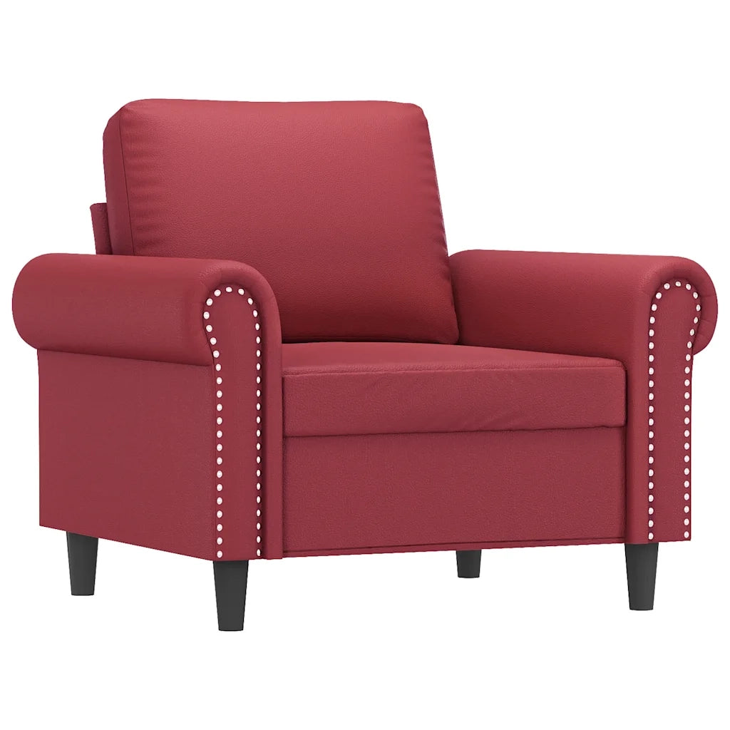 Poltrona | Sedia Relax Rosso Vino 60 cm in Similpelle