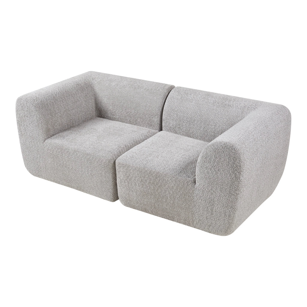 Divano Componibile a 2 Posti Divano Modulare 76x216x108 cm Serie Hurvas - Grigio [en.casa]