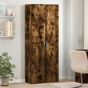 Credenza-Buffet-Armadio da cucina Rovere Fumo 70x35x180 cm in Legno Multistrato