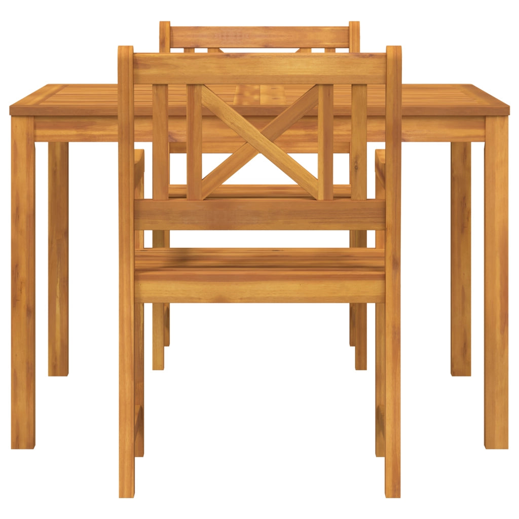 Set da pranzo da giardino  3 pezzi in legno massello di acacia