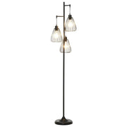 LAMPADA DA TERRA PIANTANA DESIGN VINTAGE INDUSTRIALE IN METALLO NERO