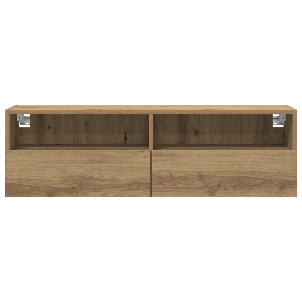 Cabinet TV  2 pezzi in Rovere Artigianale 100x30x30 cm in Legno ingegnerizzato