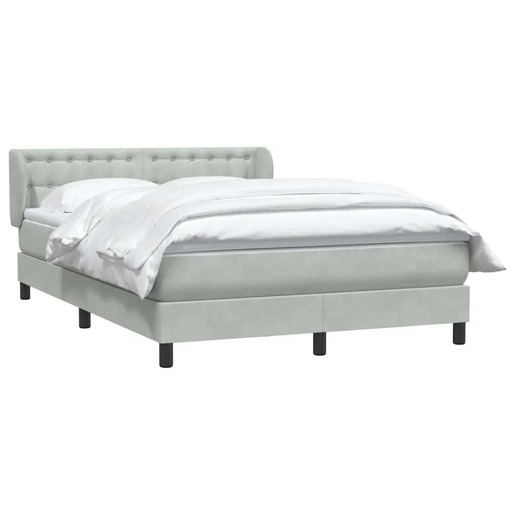 vidaXL Giroletto a Molle con Materasso Grigio Chiaro 160x210cm Velluto