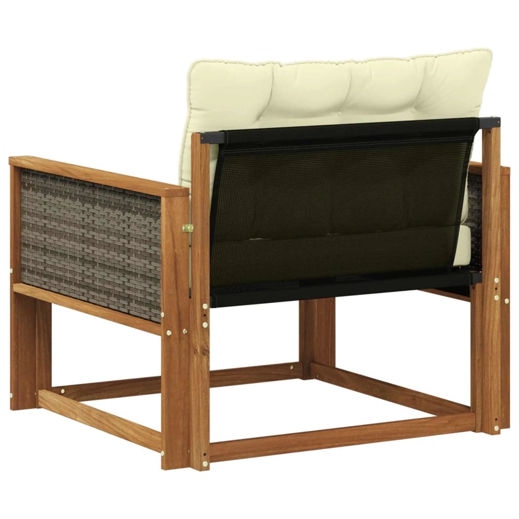 Set di divani da esterno-Sofa da giardino Legno di Acacia Massello e Textilene 226006
