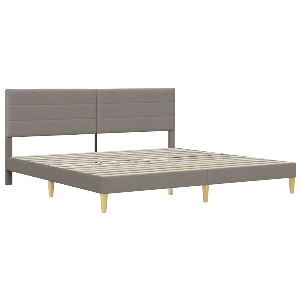 Struttura del letto con testiera Tortora 200 x 200 cm Tessuto 42027610